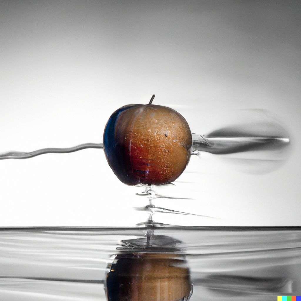 the discovery of gravity, photograph, backlit lighting